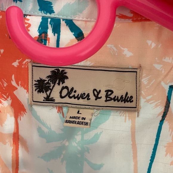 Hawaiian style Men’s Large - Short Sleeve Button Front Shirt by Olive & Burke - Picture 2 of 4